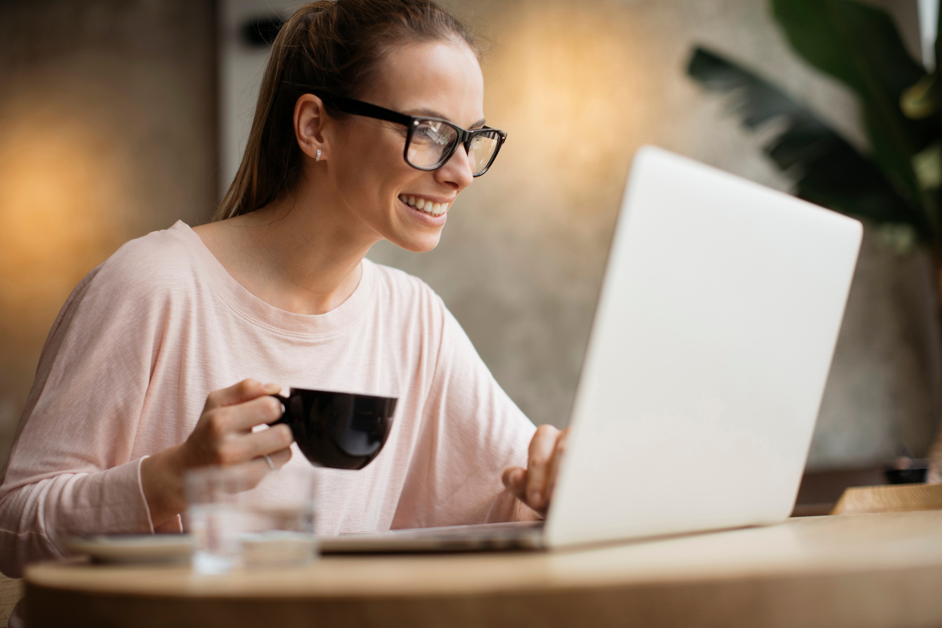 Woman using computer